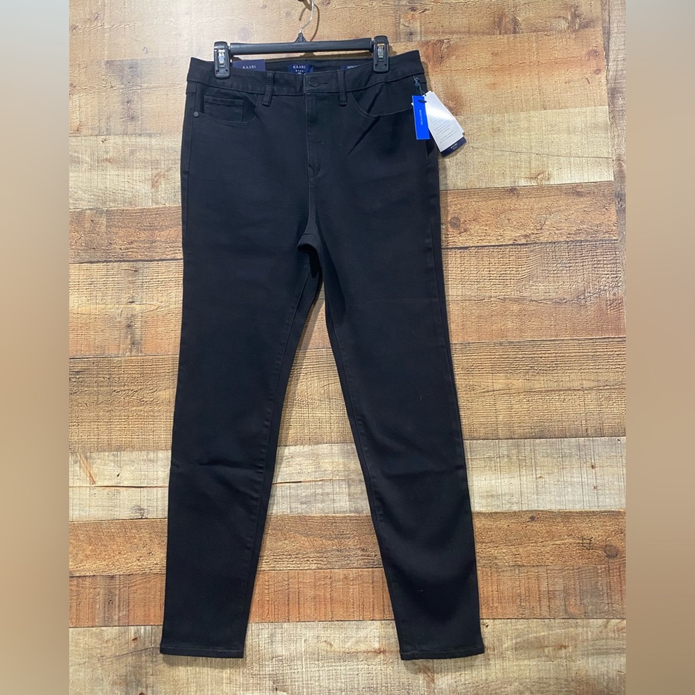 New With Tags Kaari 4-Way Stretch Denim Black Jeans Size 12